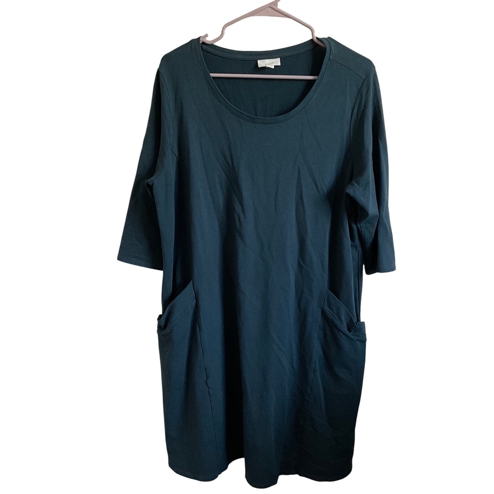 Pure Jill Plus Size Pima Cotton Blend Terry Cloth Sweater Dress - Size 1X